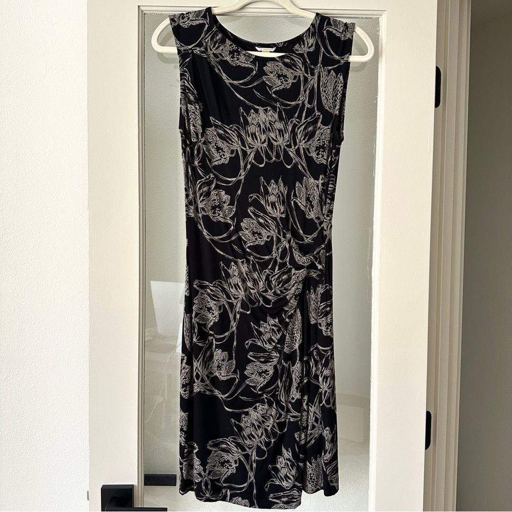 Leifsdottir Dress Small Black Floral Anthropologie